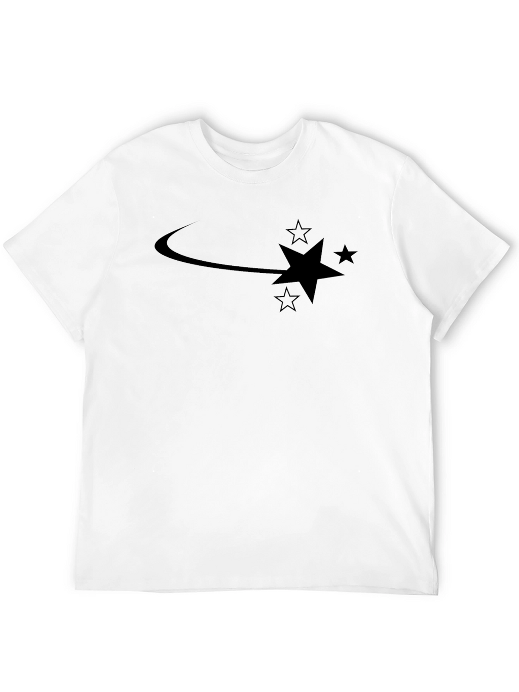 Mens Black Shooting Star Graphic Tee - Casual Style