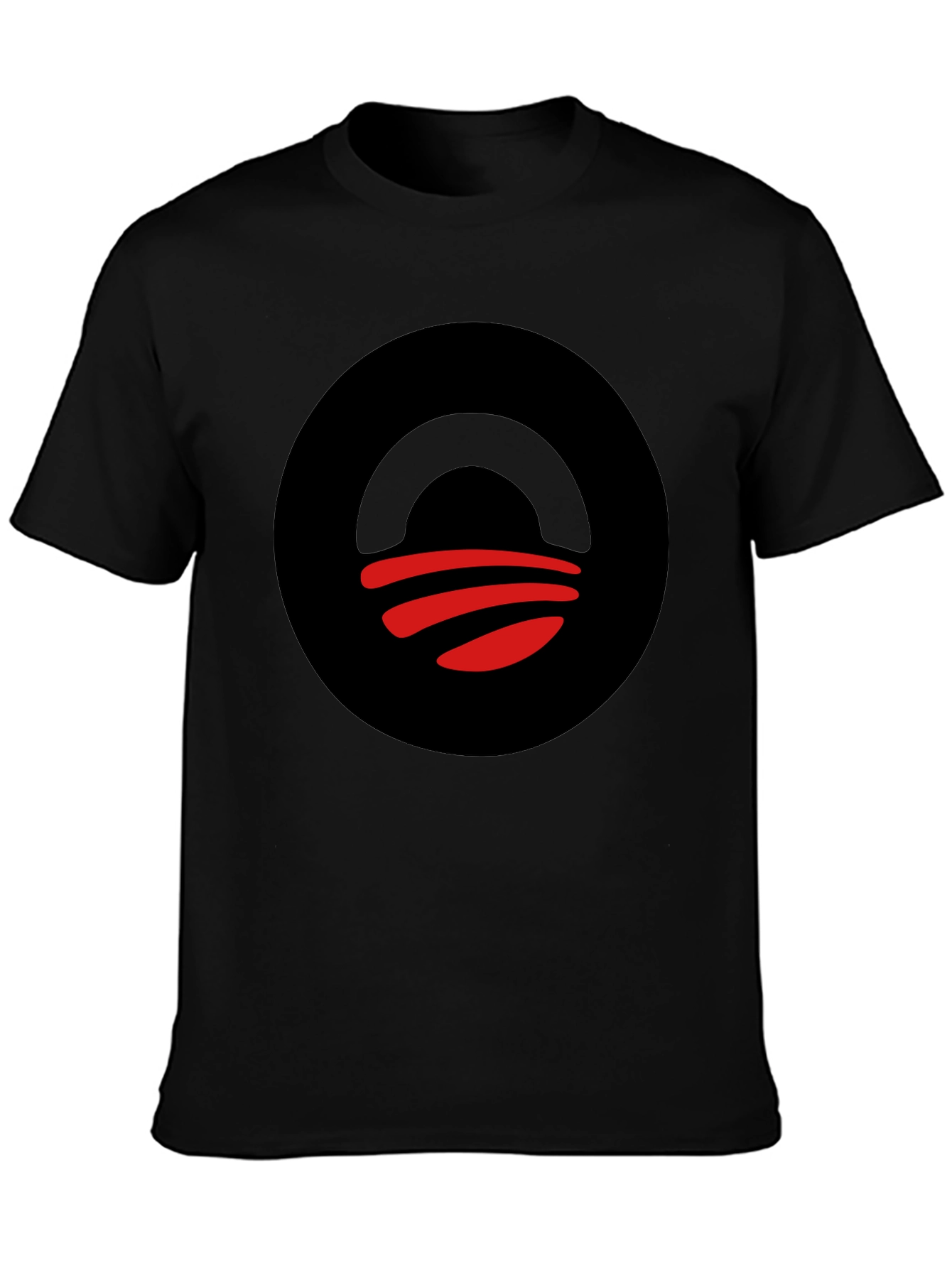 Abstract Graphic Tee - Black Circle Design T-Shirt