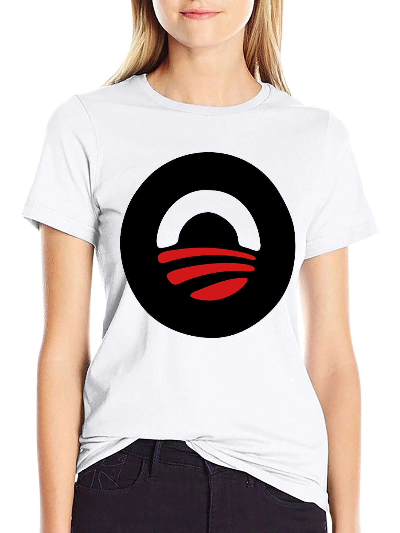 Abstract Graphic Tee - Black Circle Design T-Shirt