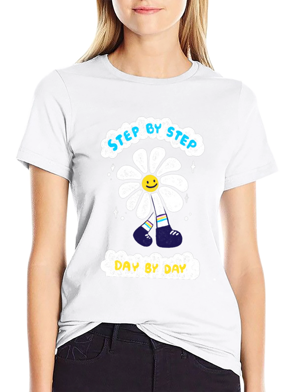 Step By Step Daisy Graphic T-Shirt