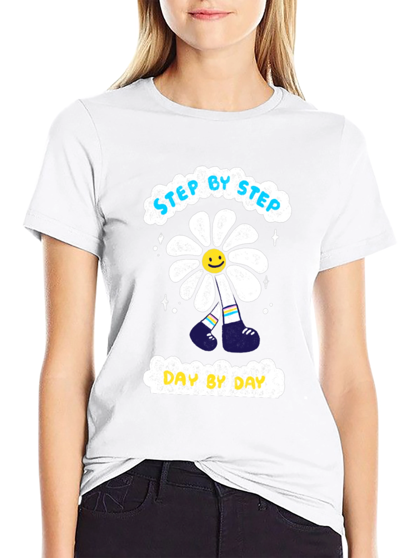 Step By Step Daisy Graphic T-Shirt