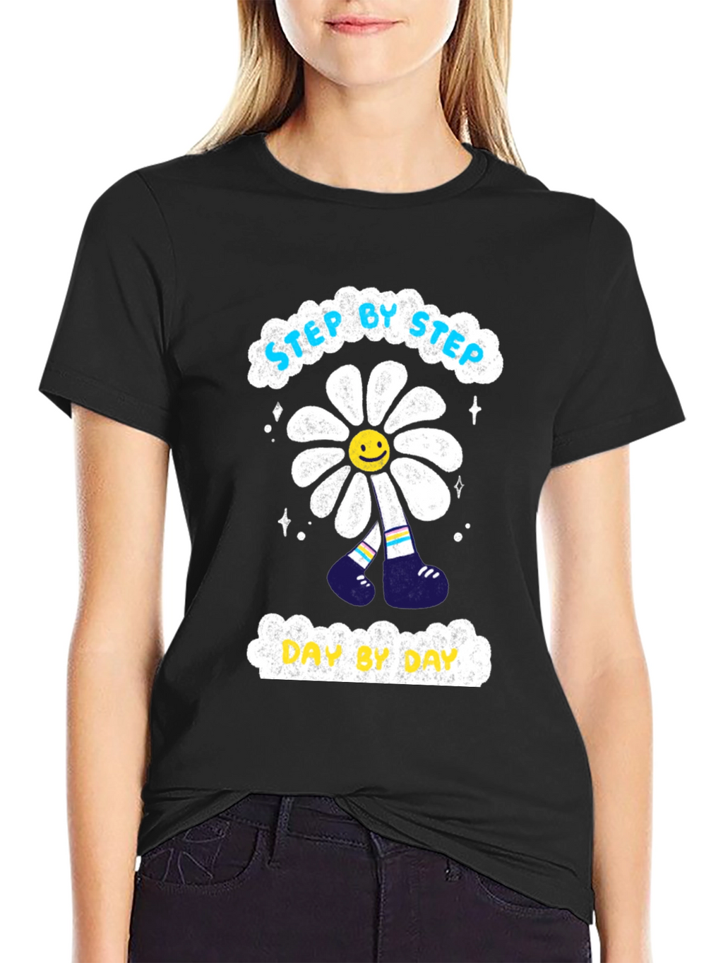 Step By Step Daisy Graphic T-Shirt