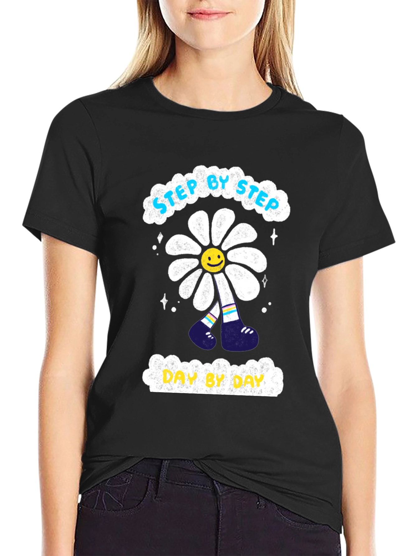 Step By Step Daisy Graphic T-Shirt