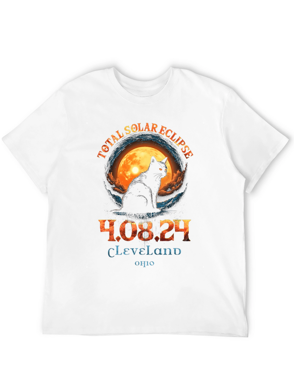 Total Solar Eclipse 2024 Cat T-Shirt