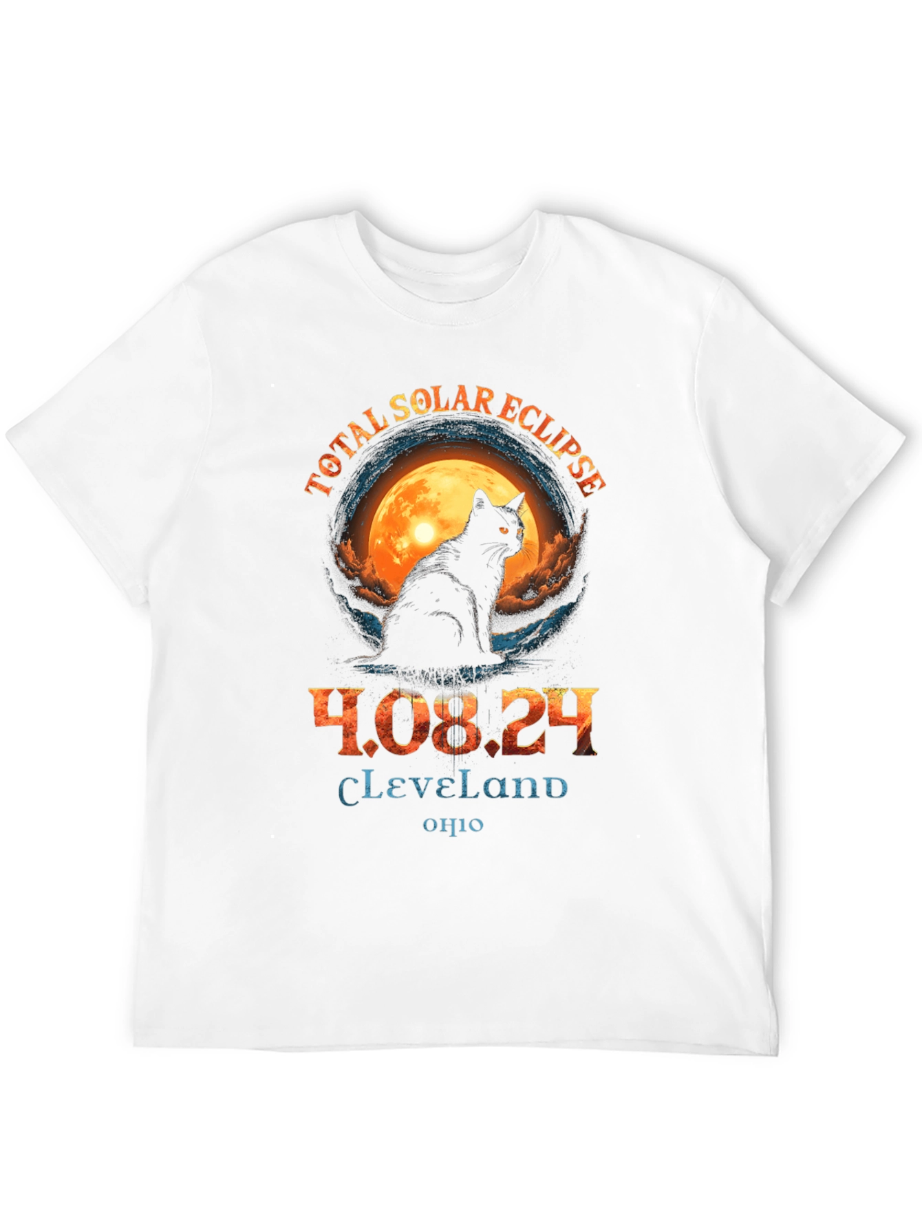 Total Solar Eclipse 2024 Cat T-Shirt