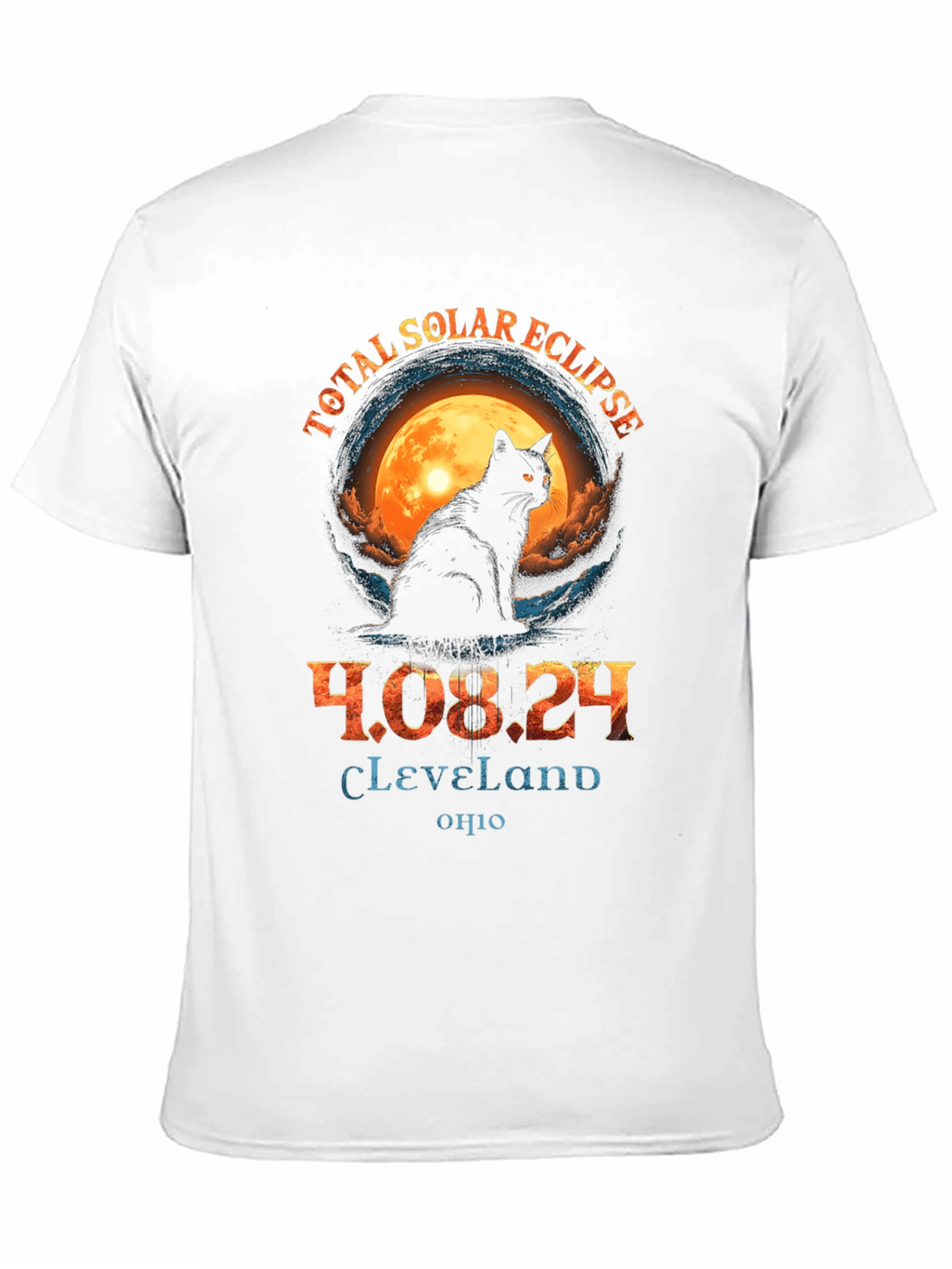 Total Solar Eclipse 2024 Cat T-Shirt