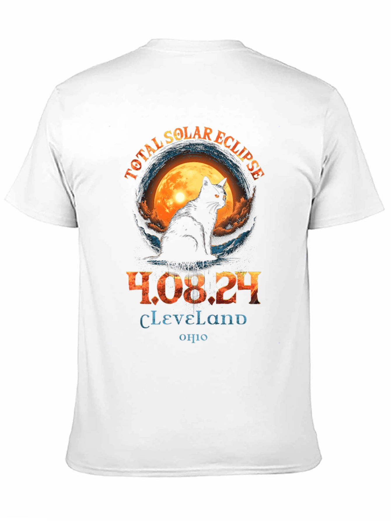 Total Solar Eclipse 2024 Cat T-Shirt