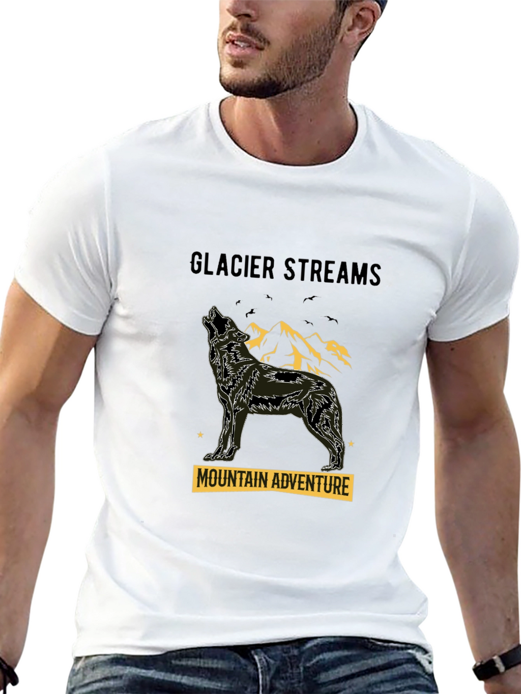 Glacier Streams Mountain Adventure Graphic T-Shirt