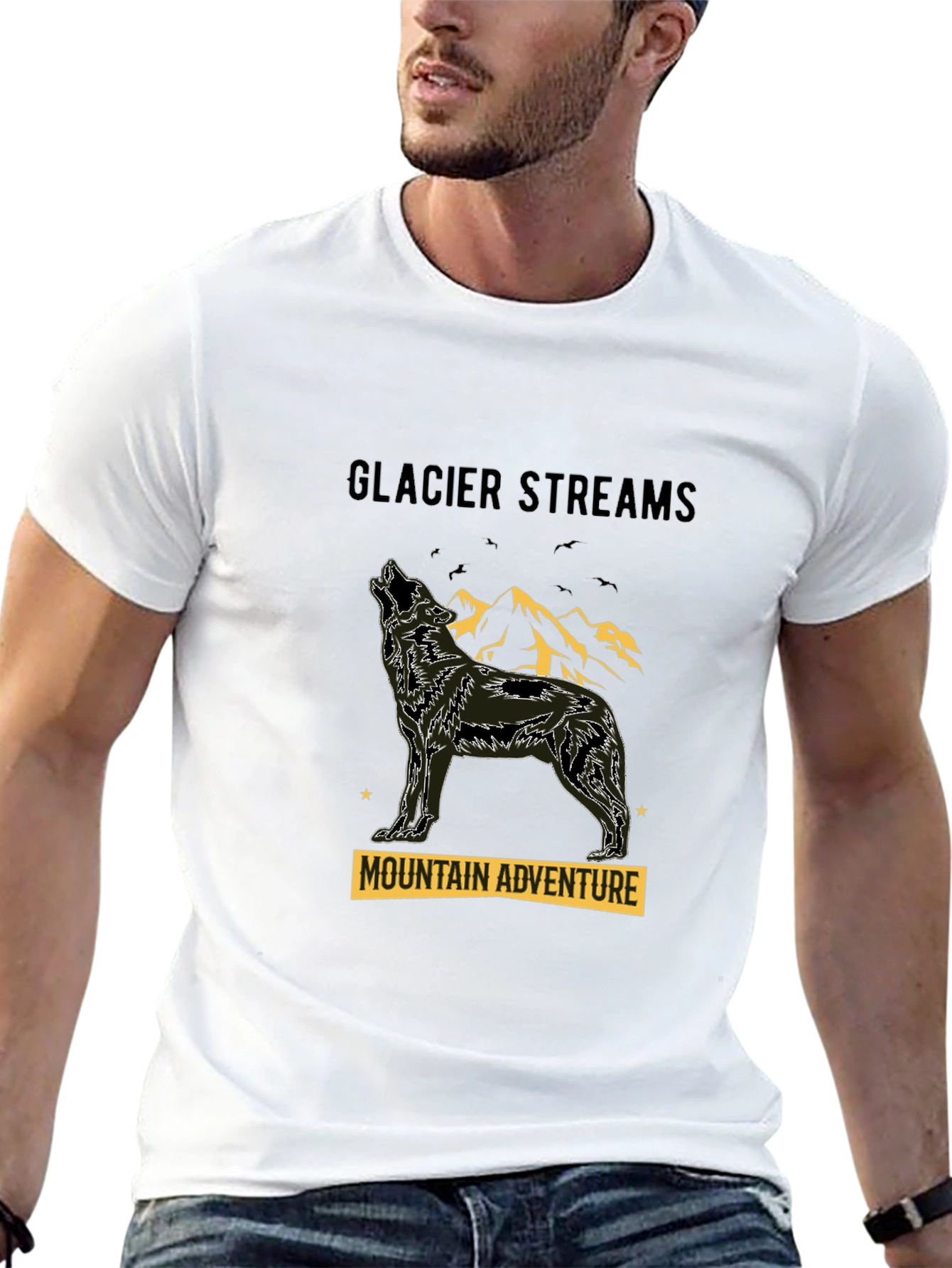 Glacier Streams Mountain Adventure Graphic T-Shirt