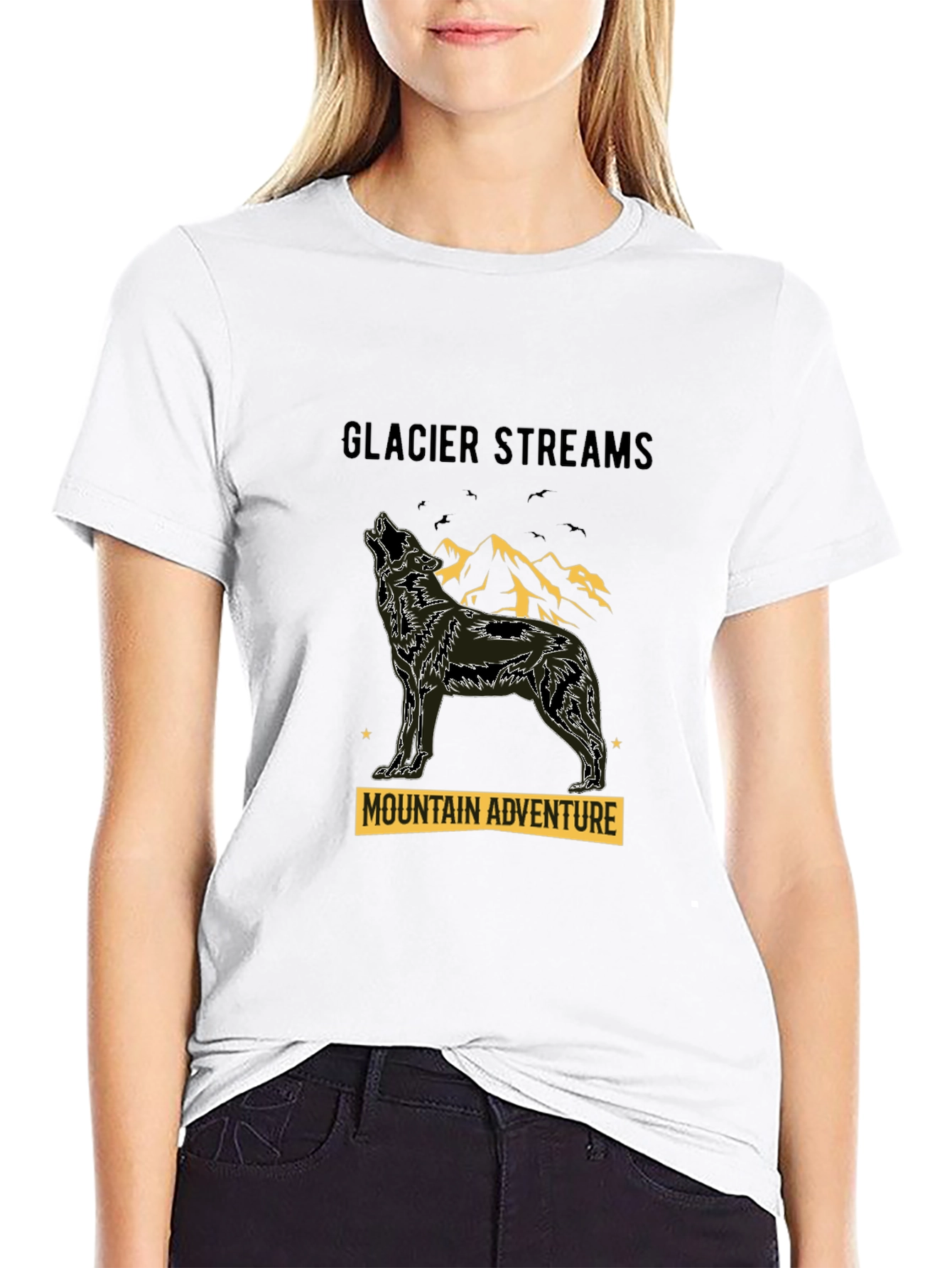 Glacier Streams Mountain Adventure Graphic T-Shirt