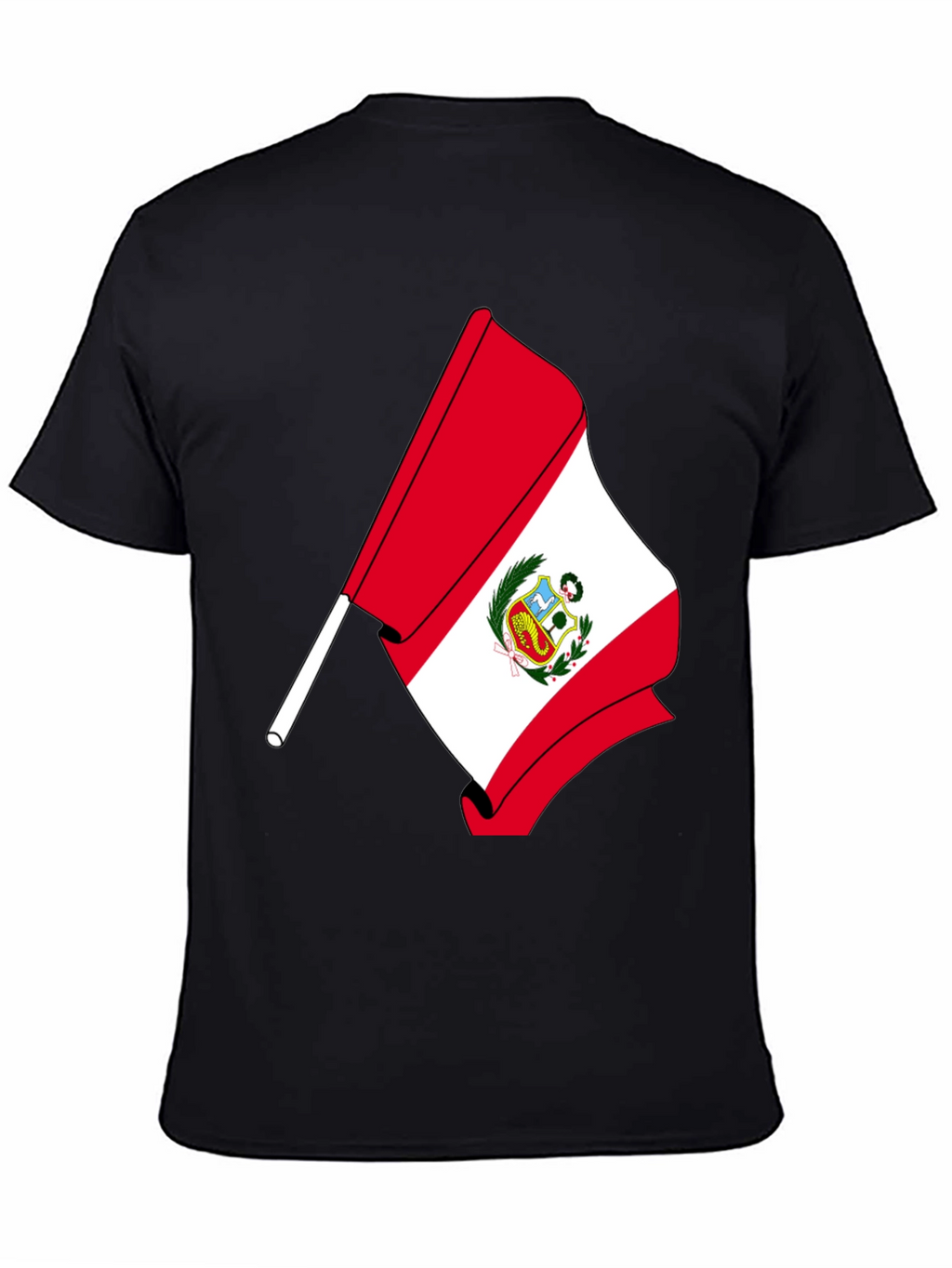 Peru Flag Graphic T-Shirt - Black