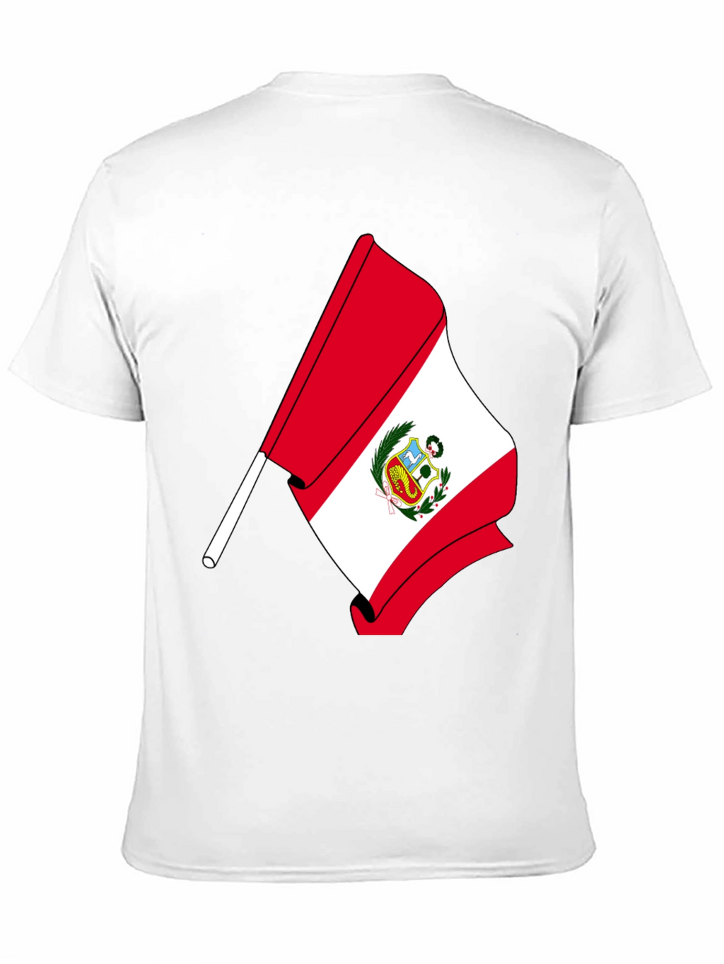 Peru Flag Graphic T-Shirt - Black