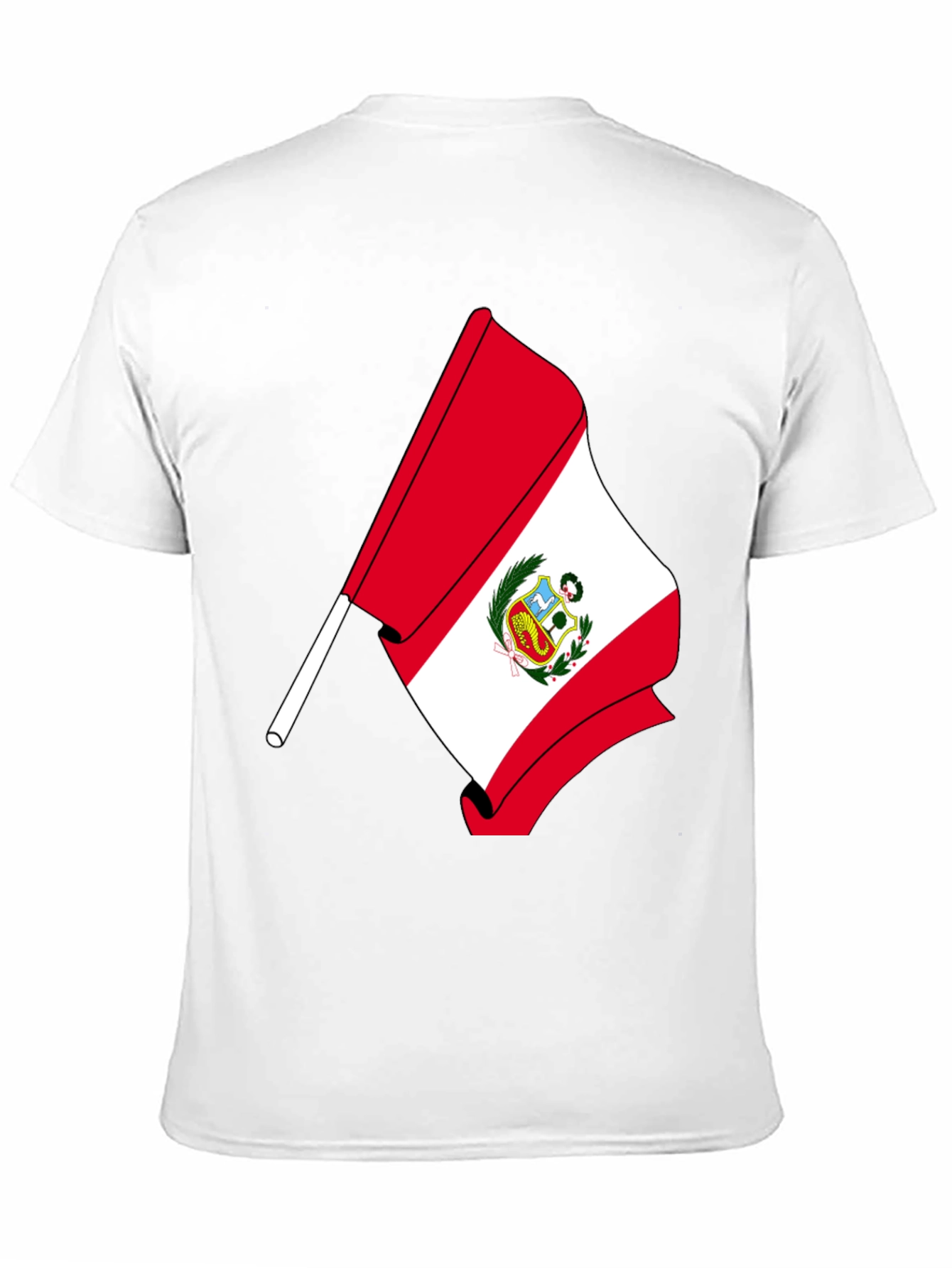 Peru Flag Graphic T-Shirt - Black