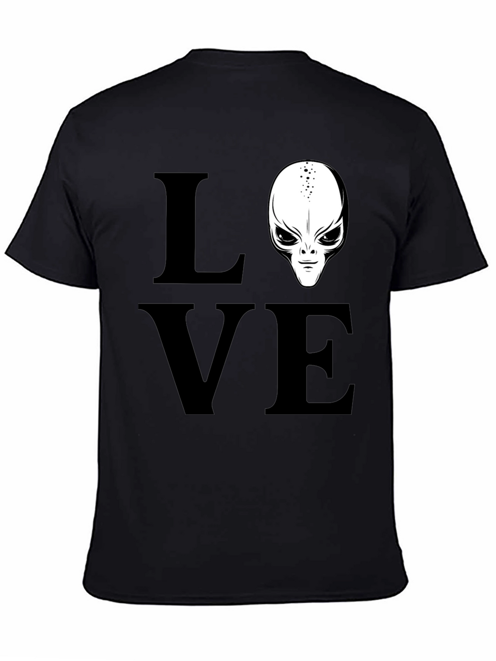 Love Alien Black T-Shirt Sci-Fi Design
