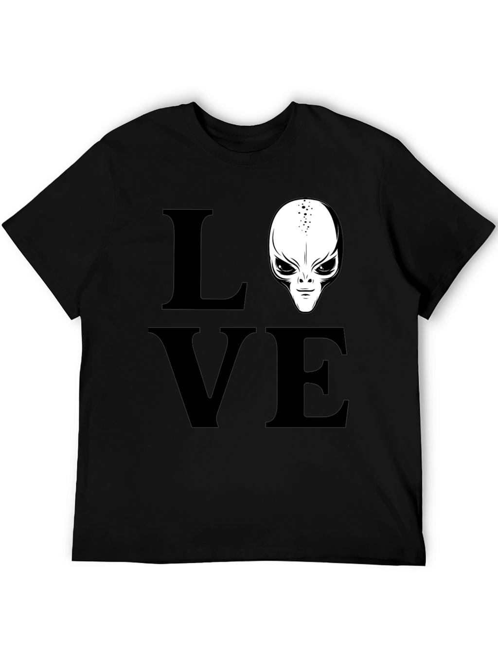 Love Alien Black T-Shirt Sci-Fi Design