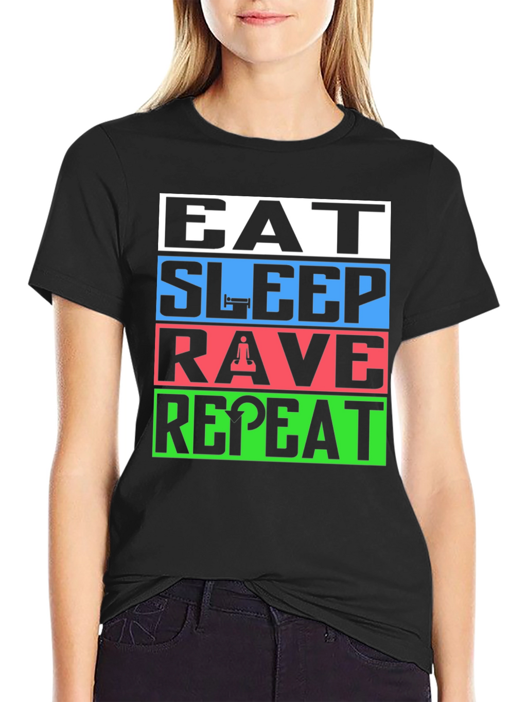 Eat Sleep Rave Repeat T-Shirt - EDM Party Tee