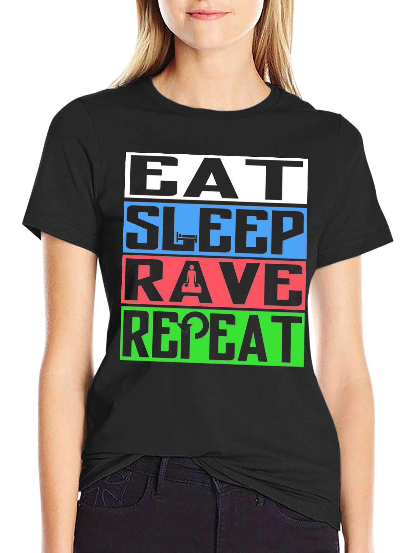 Eat Sleep Rave Repeat T-Shirt - EDM Party Tee