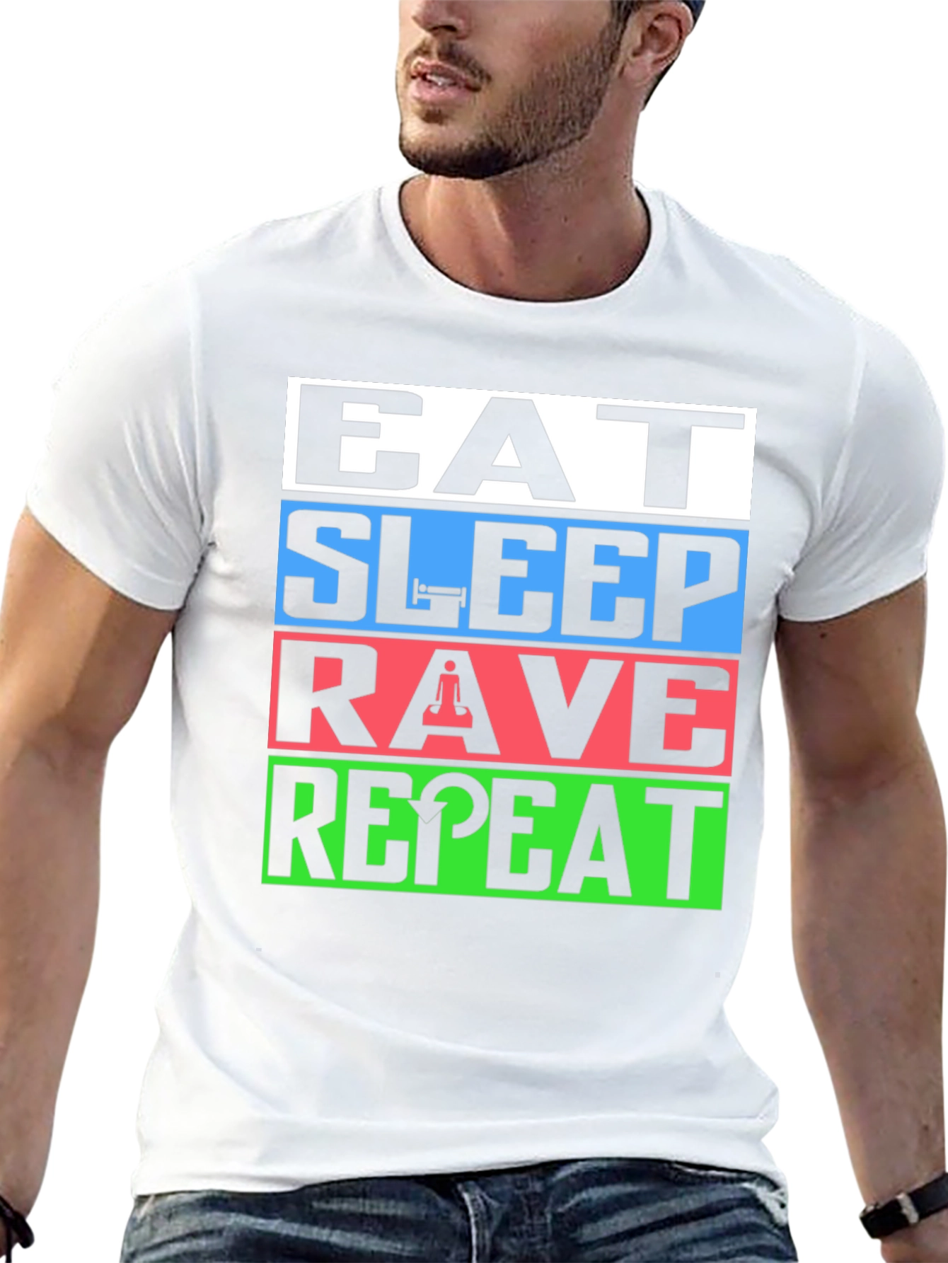 Eat Sleep Rave Repeat T-Shirt - EDM Party Tee