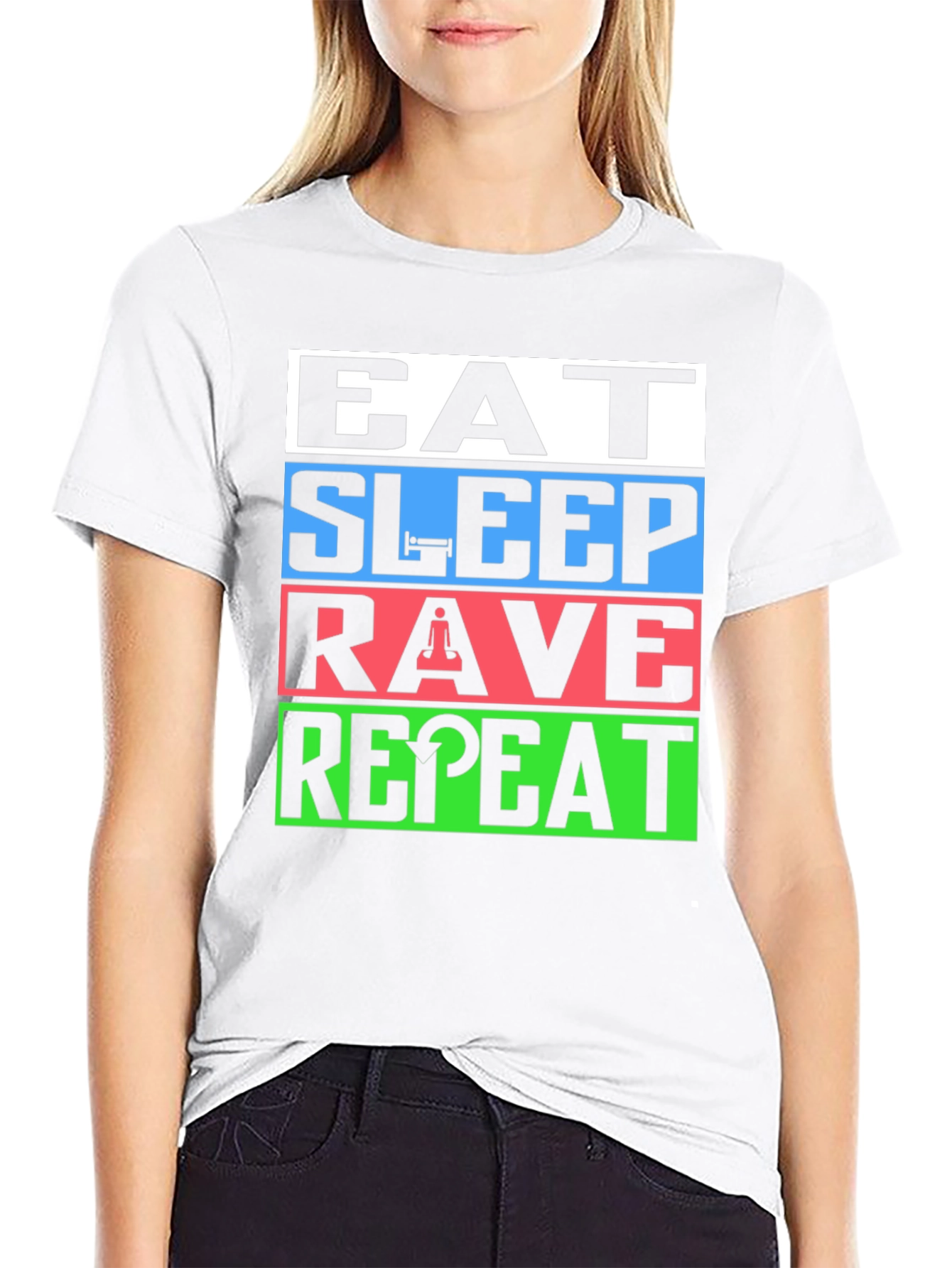 Eat Sleep Rave Repeat T-Shirt - EDM Party Tee