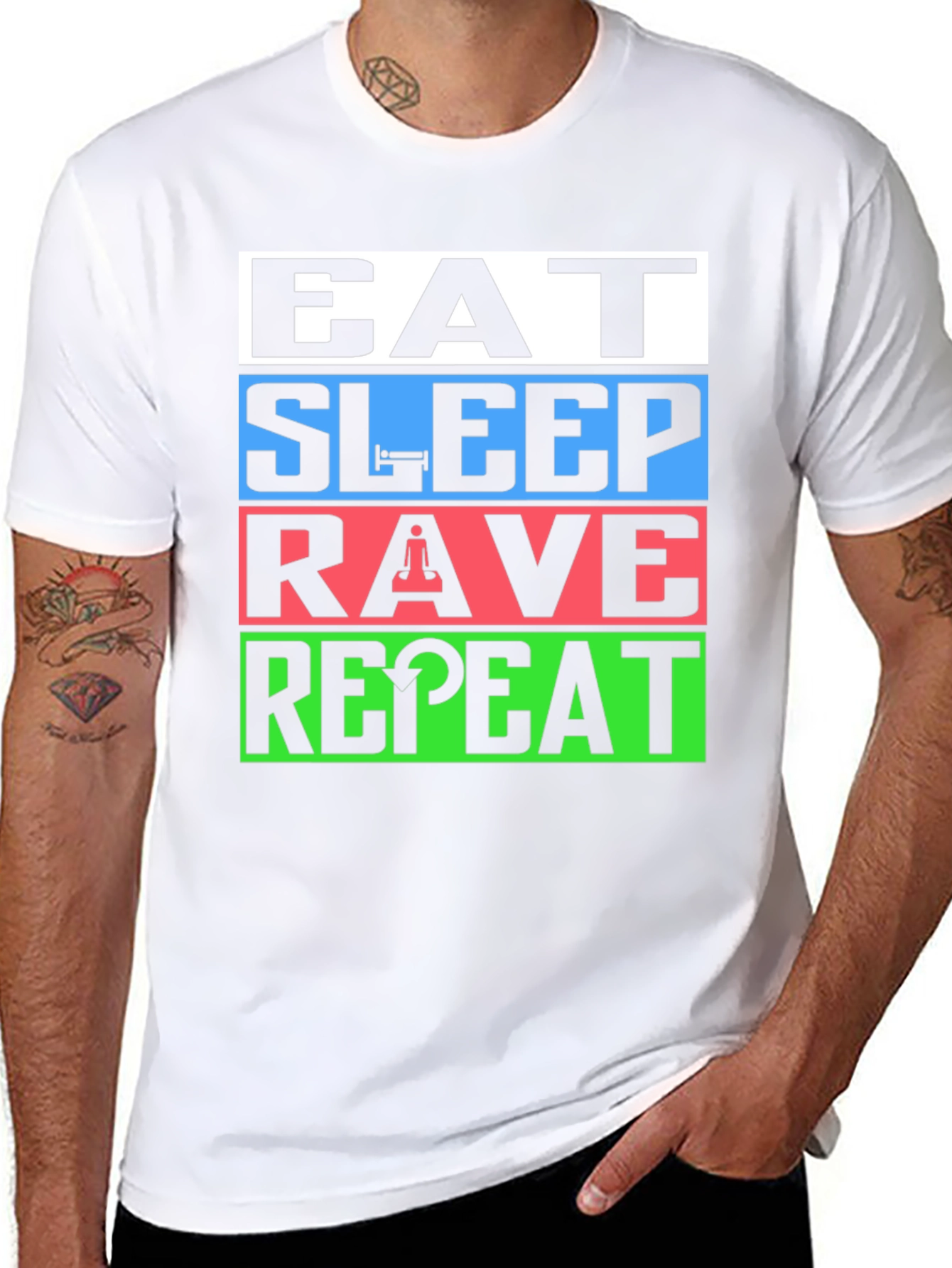 Eat Sleep Rave Repeat T-Shirt - EDM Party Tee