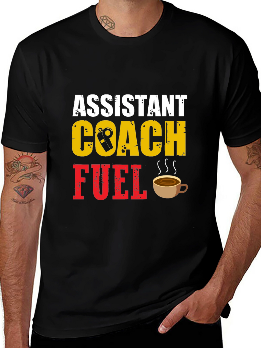 Assistant Coach Fuel T-Shirt - Black Cotton Blend Tee