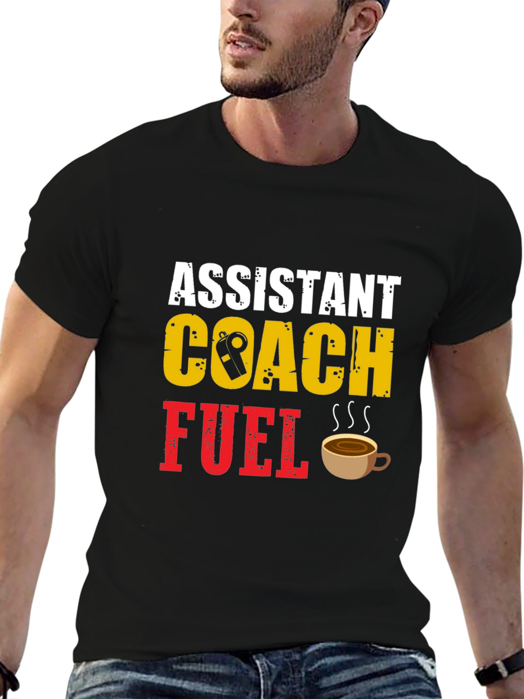 Assistant Coach Fuel T-Shirt - Black Cotton Blend Tee