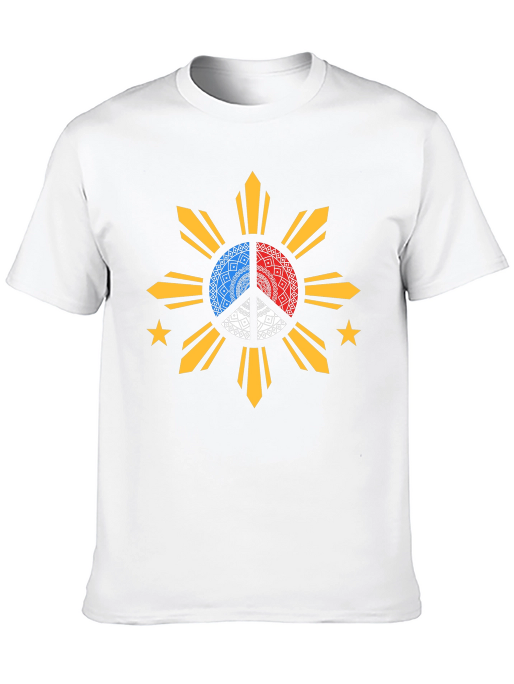 Filipino Sun Peace Sign Black T-Shirt
