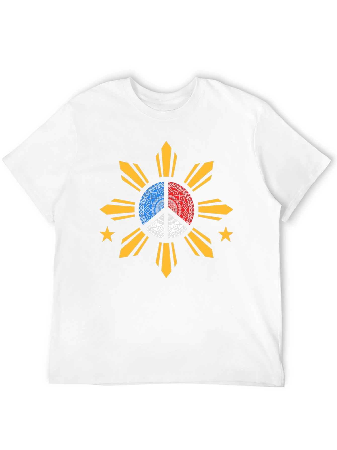 Filipino Sun Peace Sign Black T-Shirt