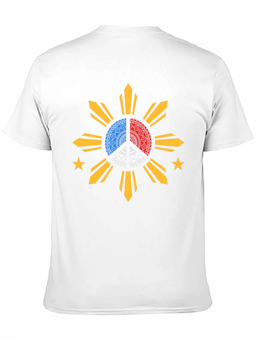 Filipino Sun Peace Sign Black T-Shirt
