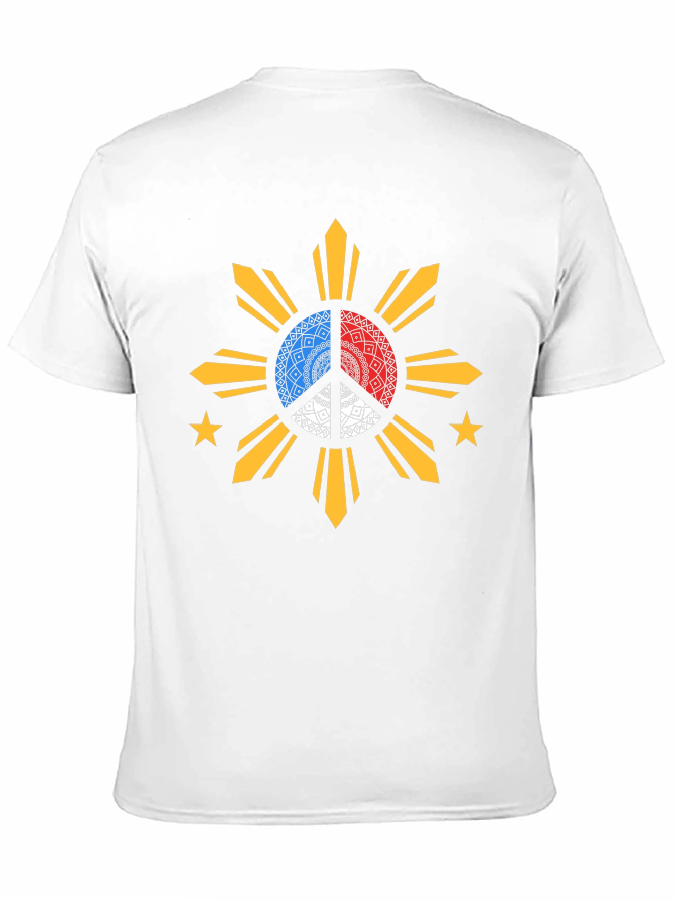 Filipino Sun Peace Sign Black T-Shirt