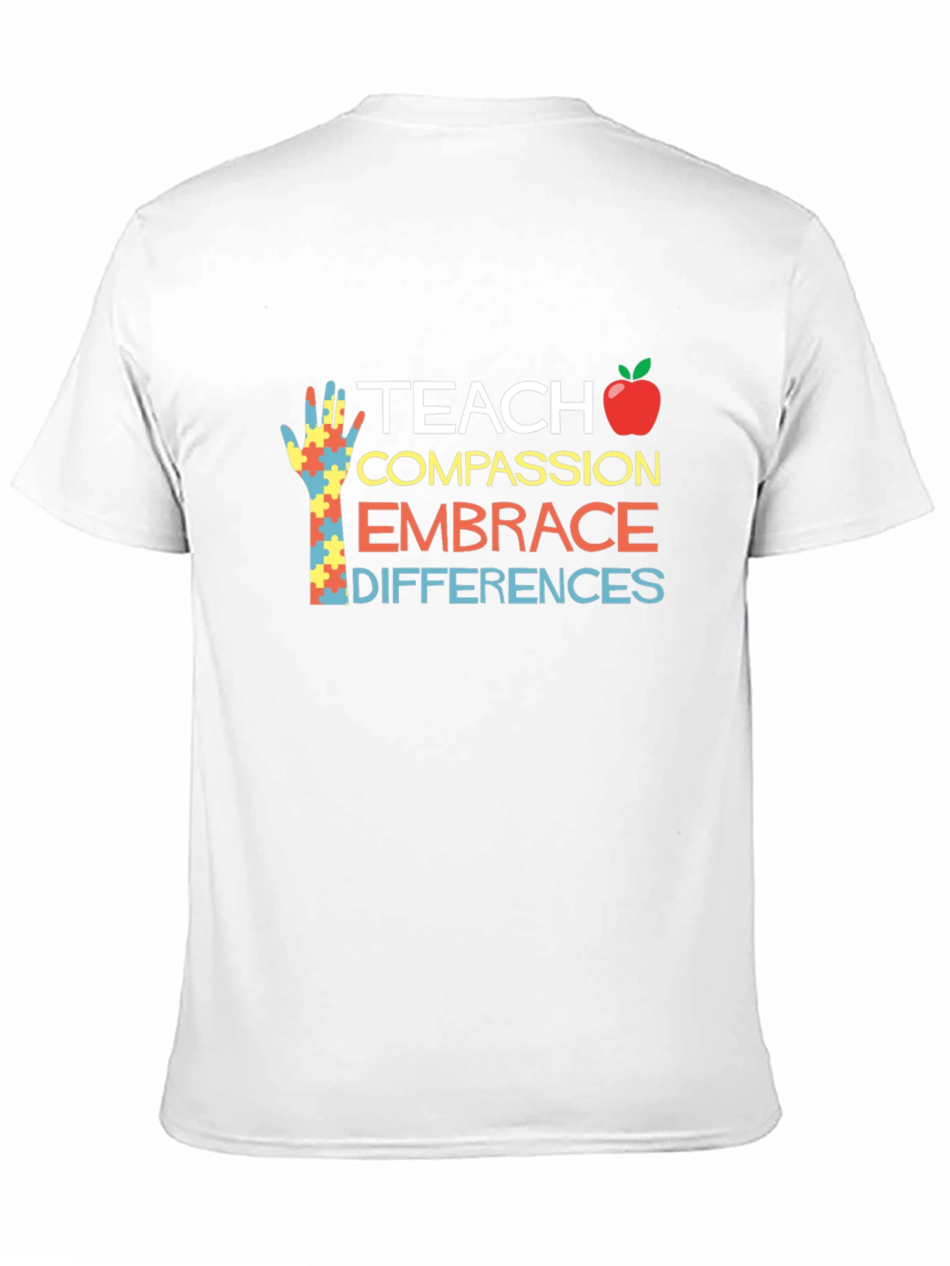 Teach Compassion Embrace Differences Black T-Shirt