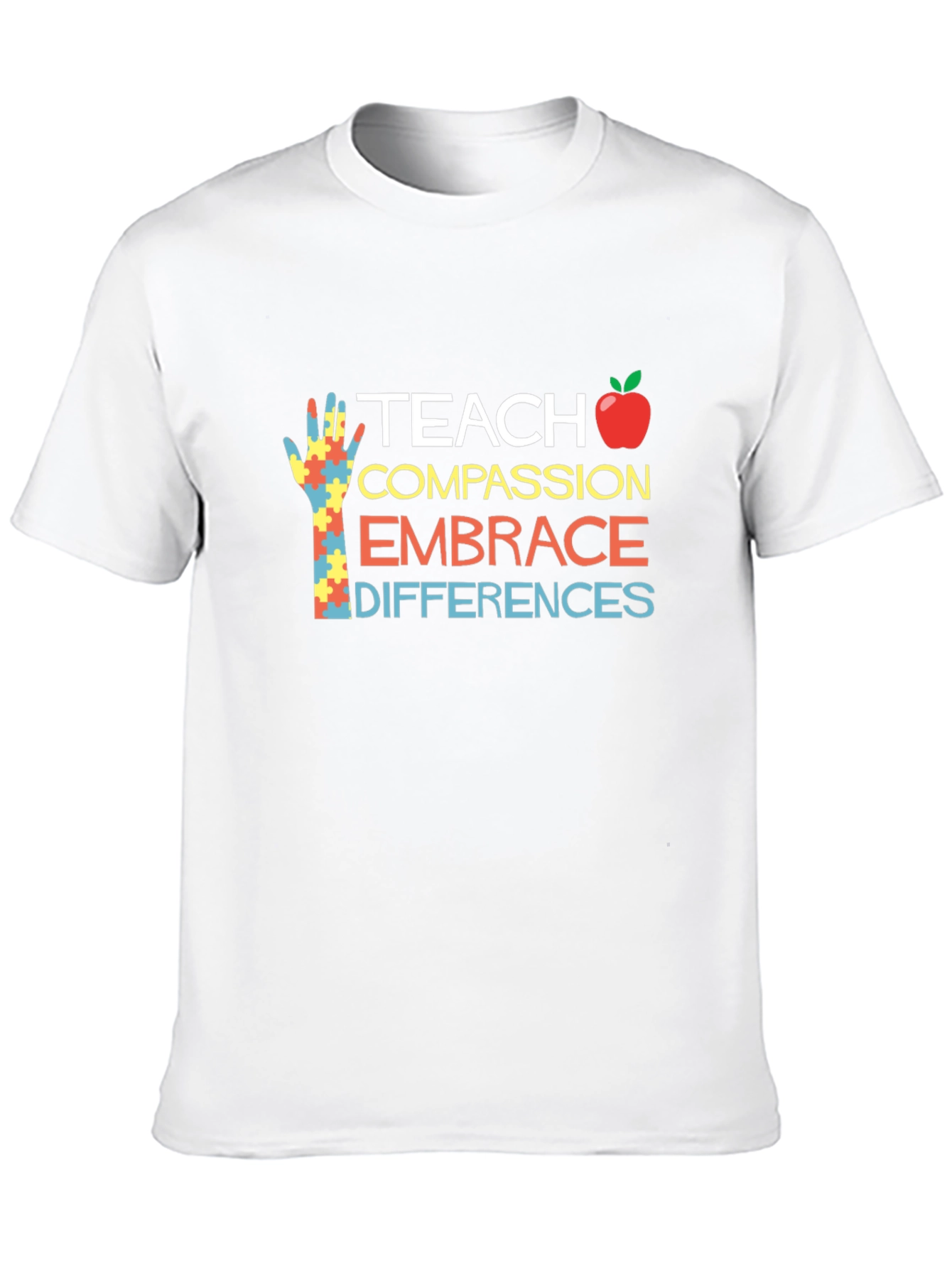 Teach Compassion Embrace Differences Black T-Shirt