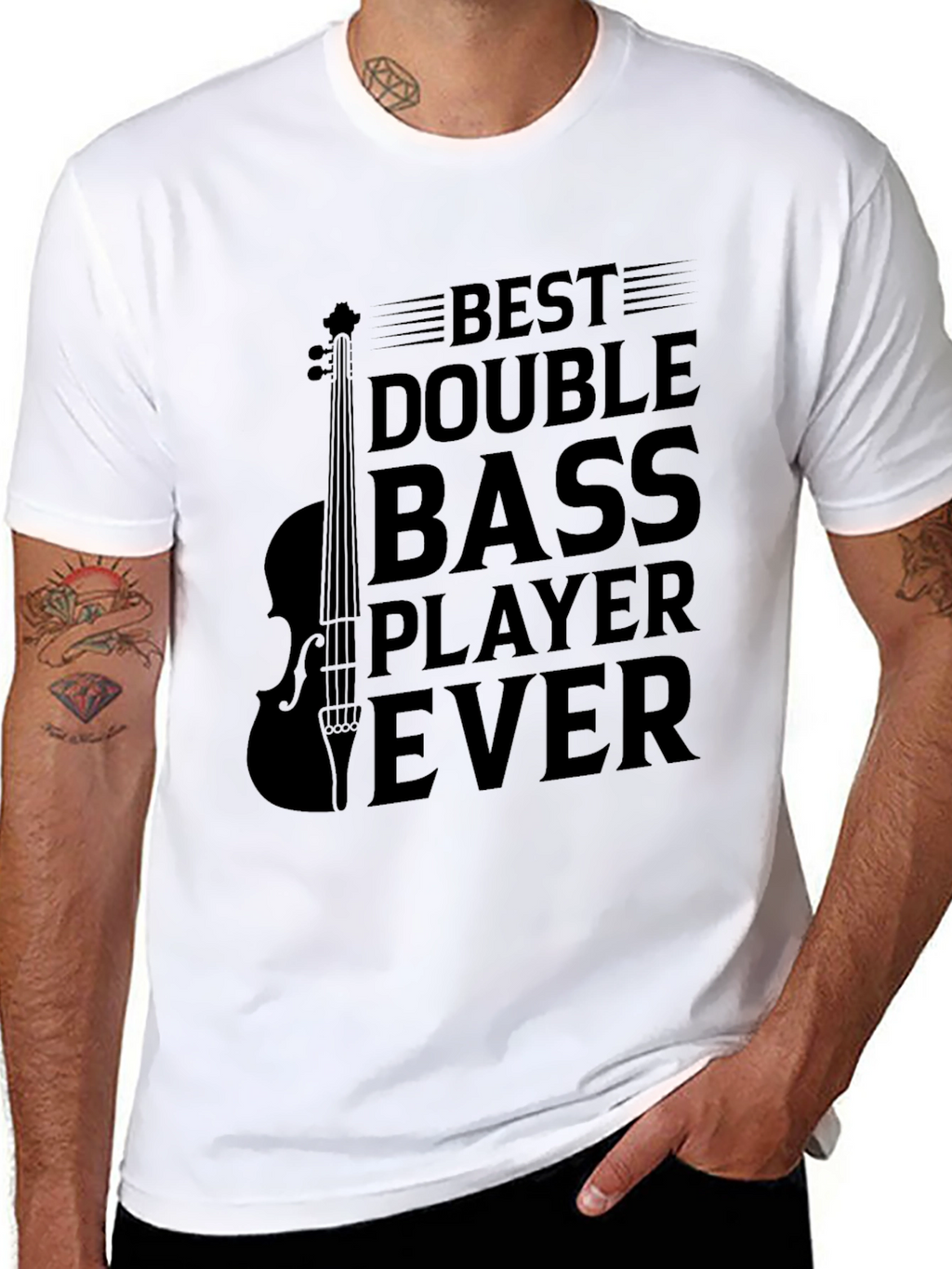 Best Double Bass Player Ever Black T-Shirt