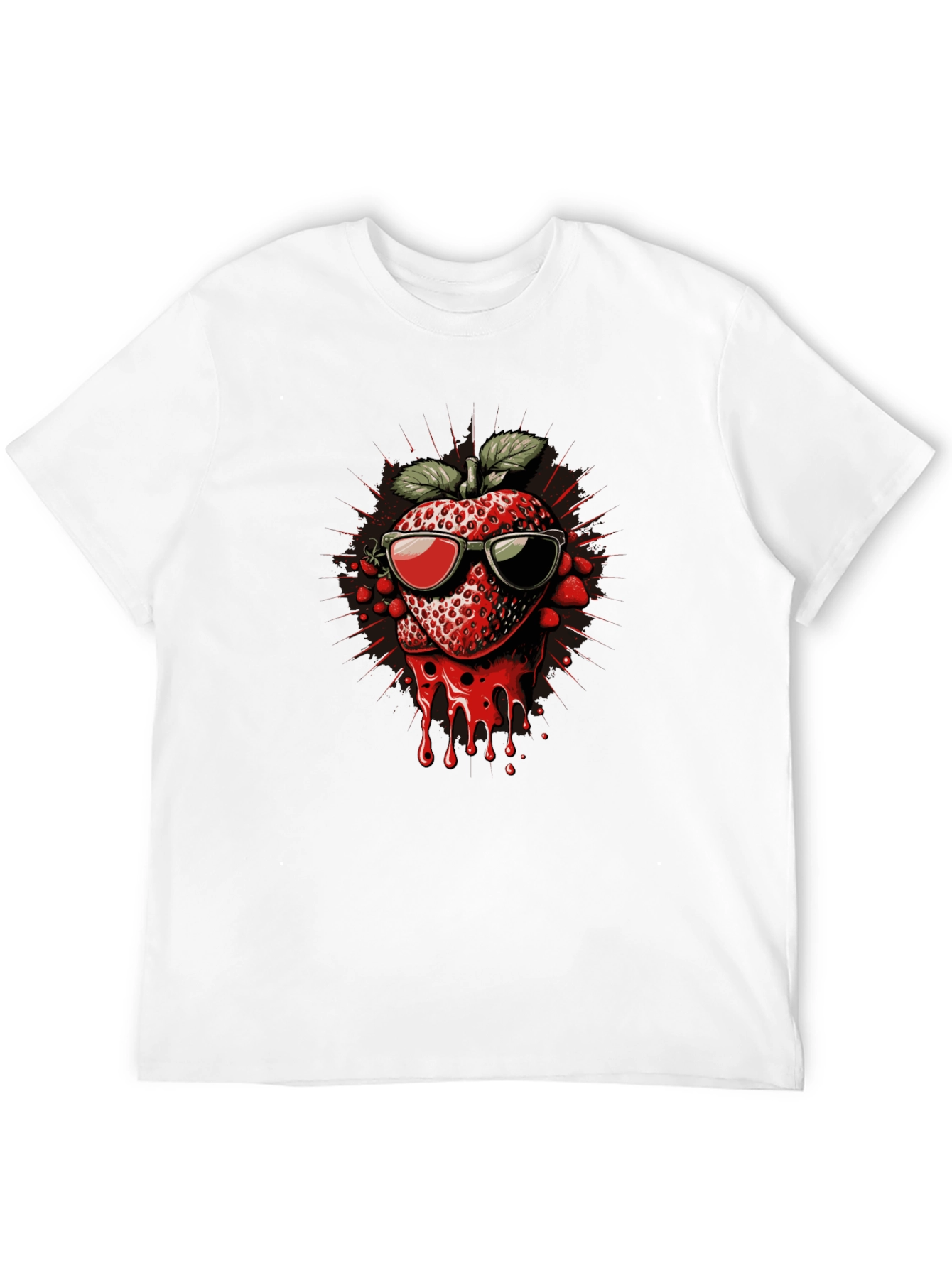 Strawberry Drip Graphic Tee - Cool Summer Style
