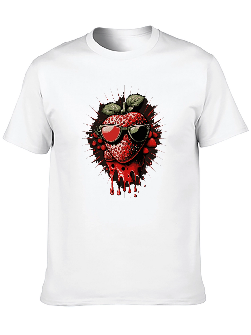 Strawberry Drip Graphic Tee - Cool Summer Style