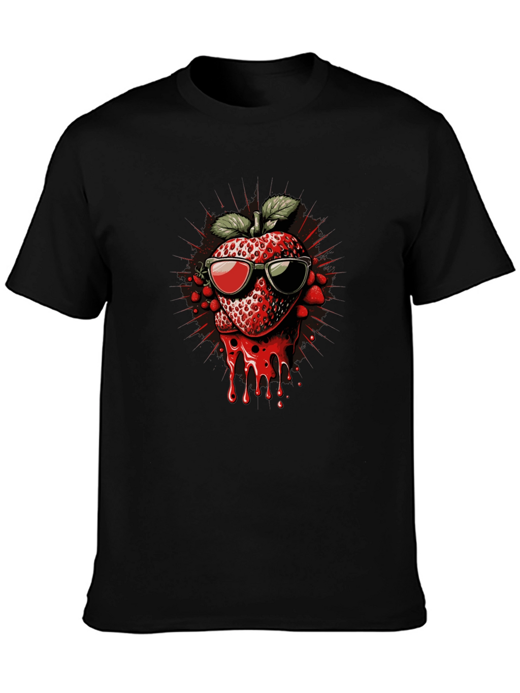 Strawberry Drip Graphic Tee - Cool Summer Style
