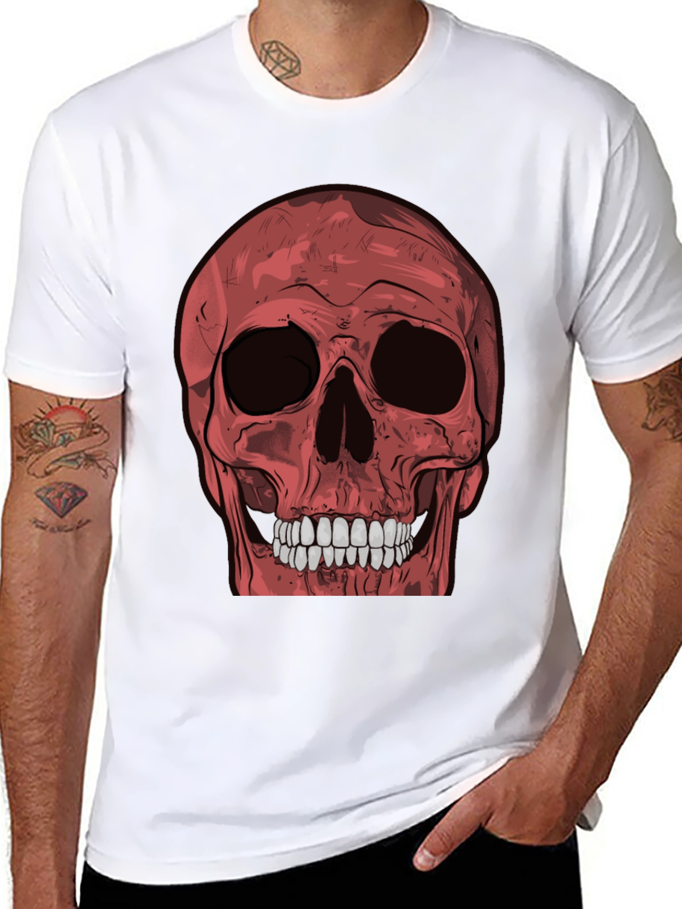 Red Skull Graphic Tee - Mens Black T-Shirt