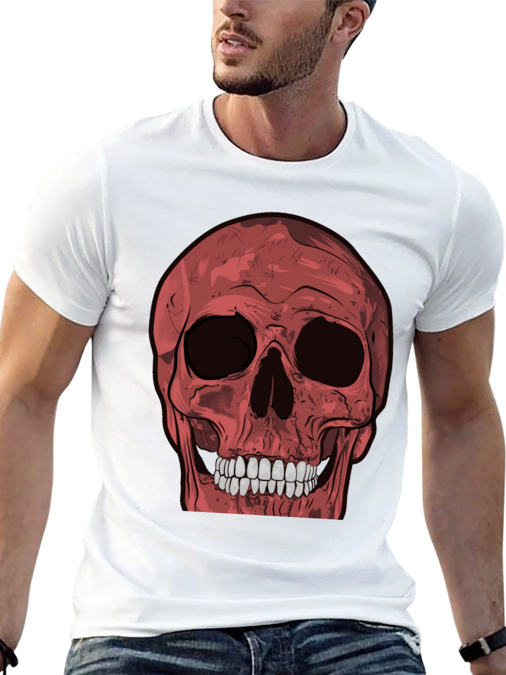 Red Skull Graphic Tee - Mens Black T-Shirt