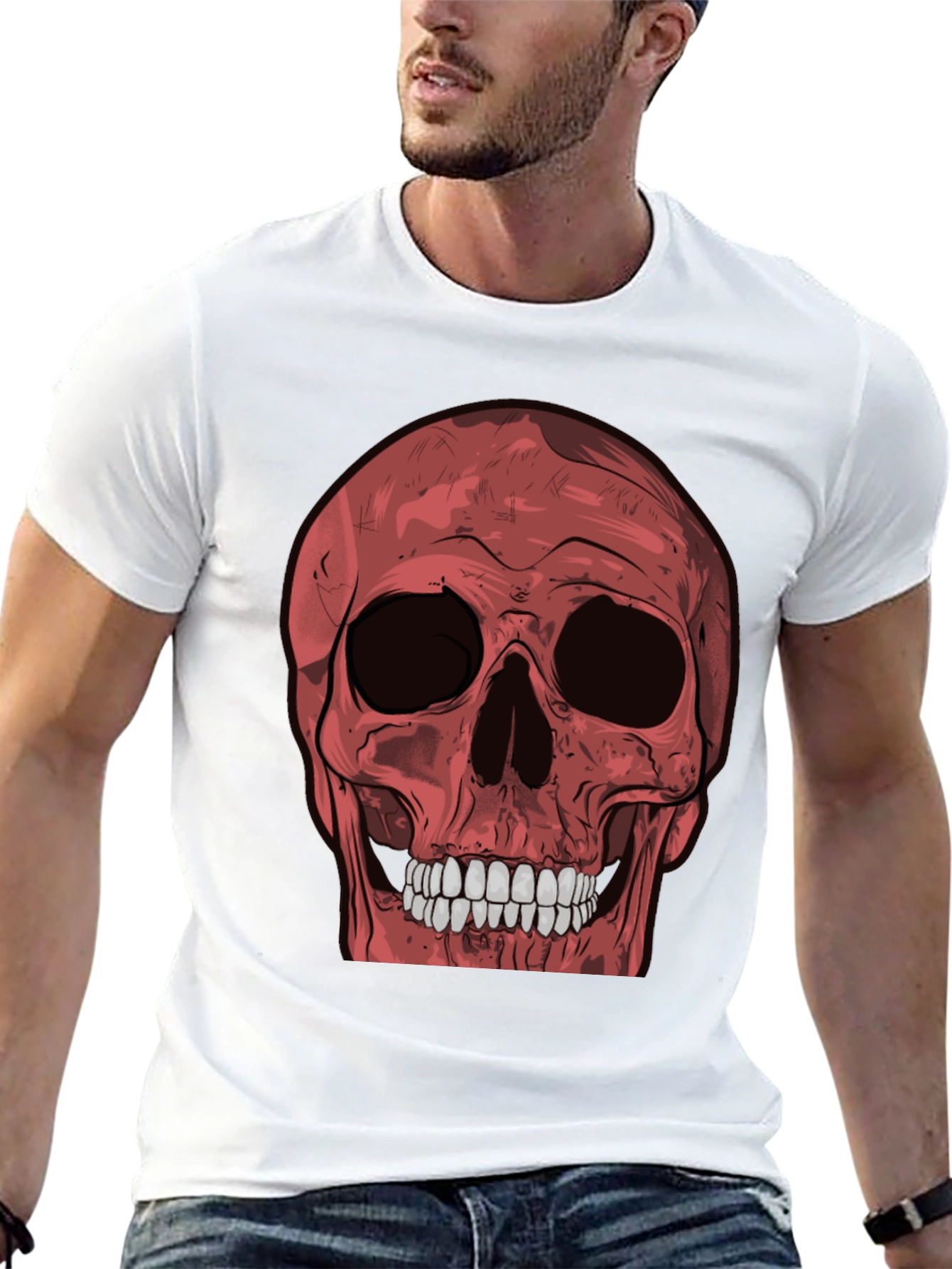 Red Skull Graphic Tee - Mens Black T-Shirt