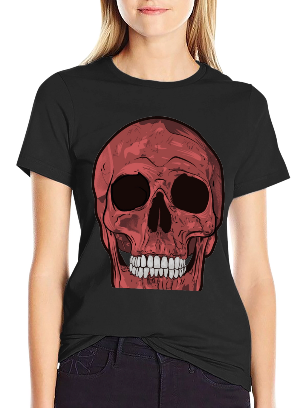 Red Skull Graphic Tee - Mens Black T-Shirt