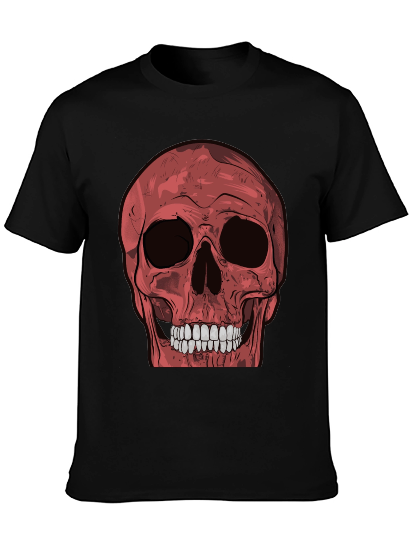 Red Skull Graphic Tee - Mens Black T-Shirt