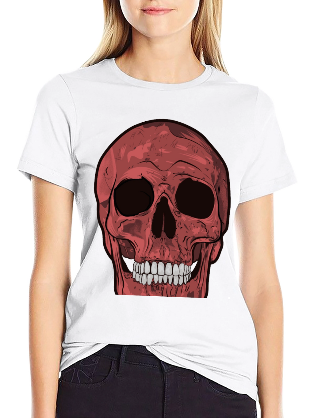 Red Skull Graphic Tee - Mens Black T-Shirt