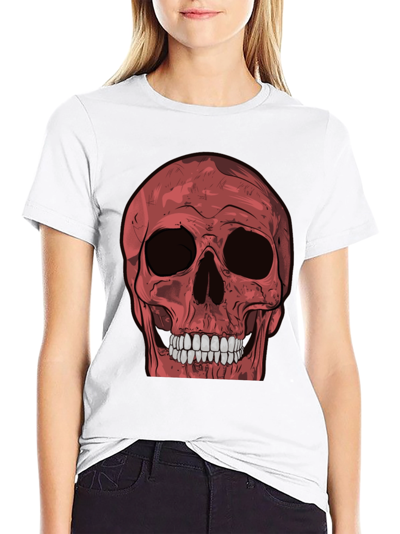 Red Skull Graphic Tee - Mens Black T-Shirt