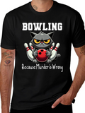 Bowling Cat T-Shirt - Because Murder is Wrong