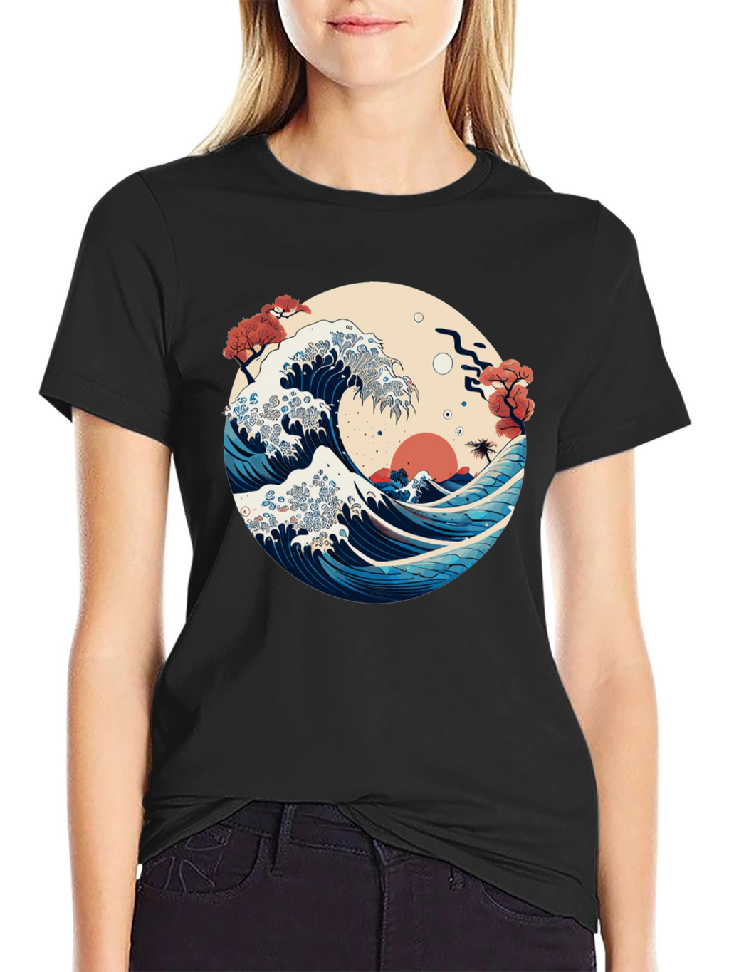 Great Wave Graphic Tee - Japanese Art Style