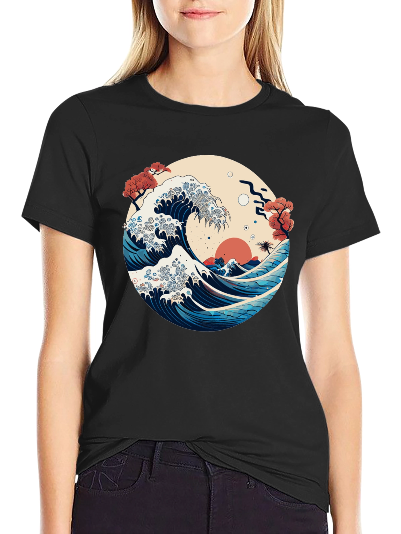 Great Wave Graphic Tee - Japanese Art Style