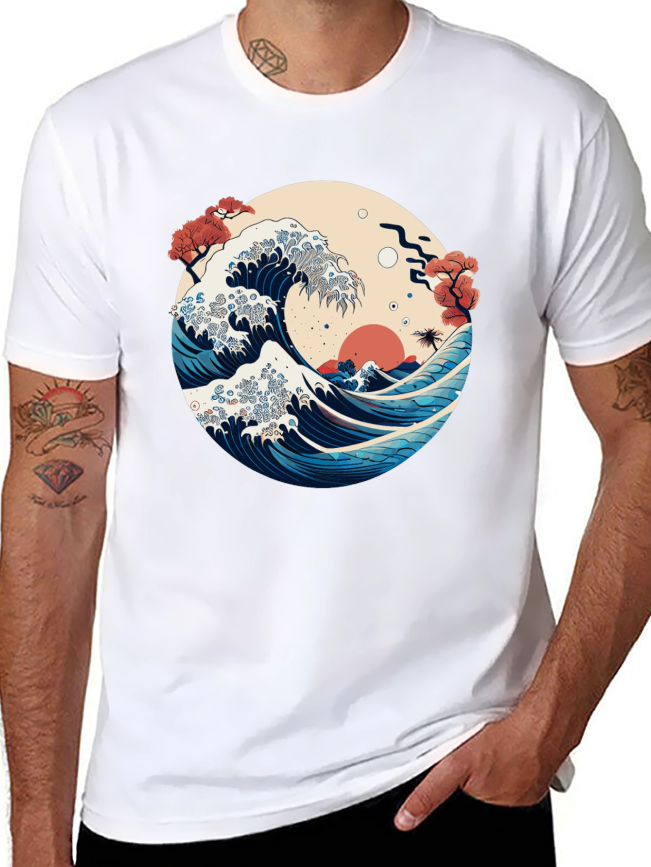 Great Wave Graphic Tee - Japanese Art Style