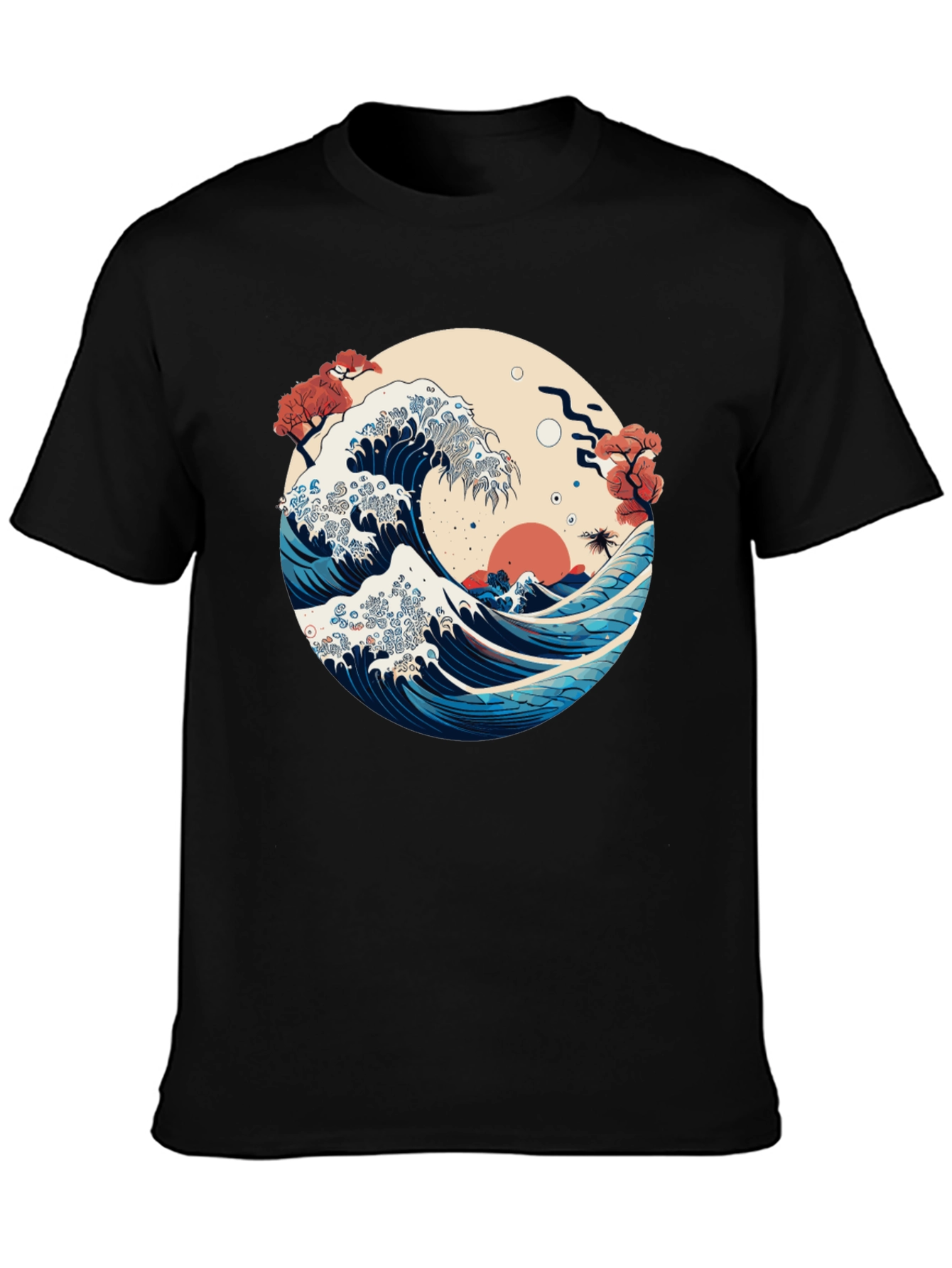 Great Wave Graphic Tee - Japanese Art Style