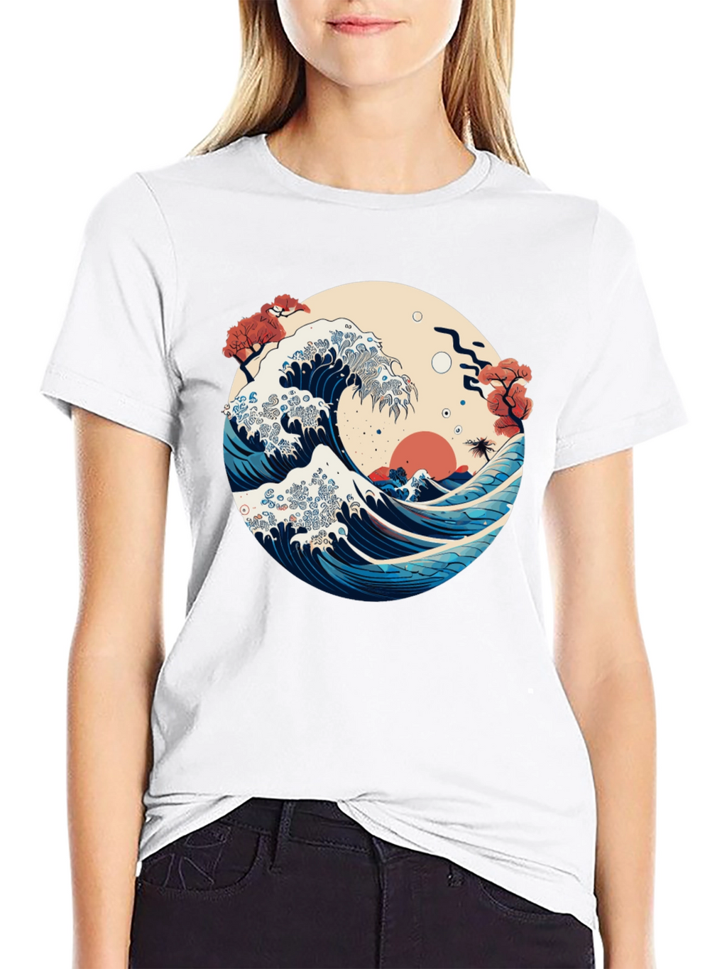 Great Wave Graphic Tee - Japanese Art Style