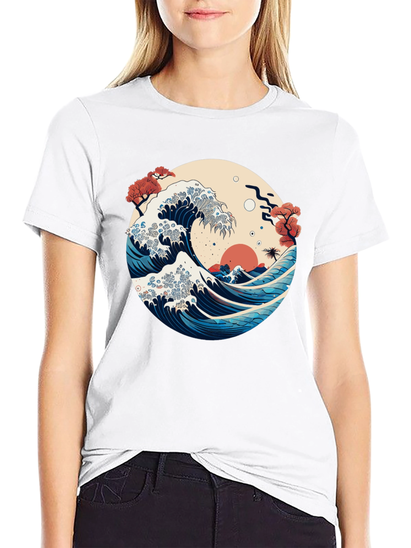 Great Wave Graphic Tee - Japanese Art Style